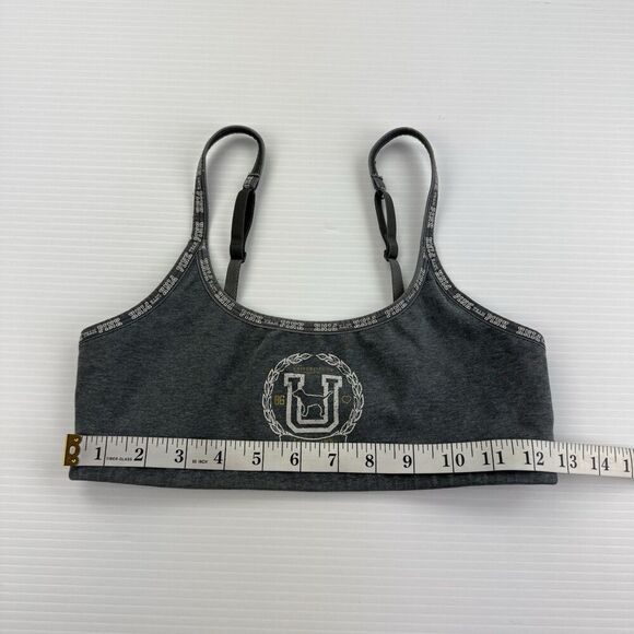 Victoria’s Secret PINK Team Gray Sports Bra Bralette Small Adjustable Straps - Picture 7 of 8